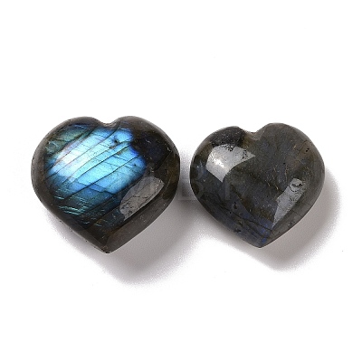 Heart Natural Labradorite Palm Stones G-K338-03-1