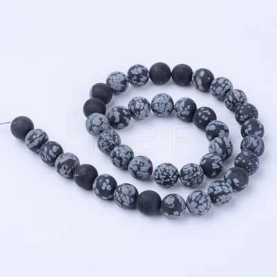 Natural Snowflake Obsidian Beads Strands X-G-Q462-6mm-10-1