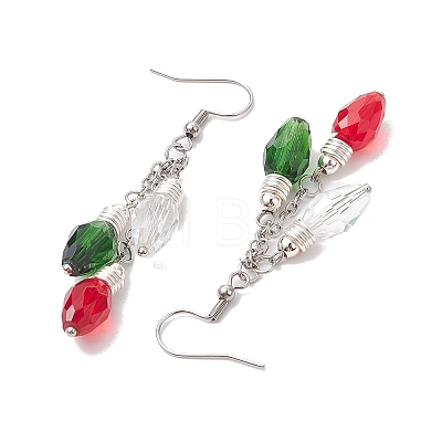 3Pcs Glass Beads Dangle Earrings EJEW-TA00456-1