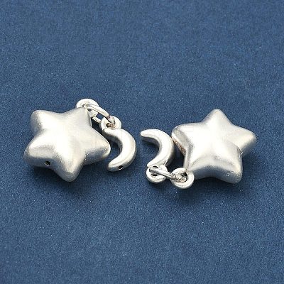 Fine Silver Chunky Star with Moon Charms STER-A050-11MS-1