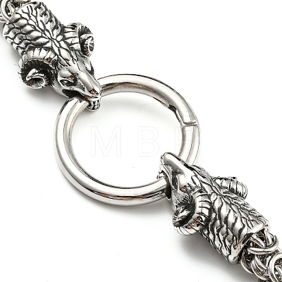 304 Stainless Steel Byzantine Chain Necklaces with 316L Surgical Stainless Steel  Sheep Clasps NJEW-D046-05AS-1
