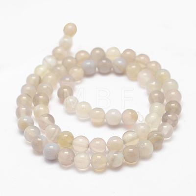 Natural Striped Agate/Banded Agate Bead Strands X-G-K155-D-6mm-02-1
