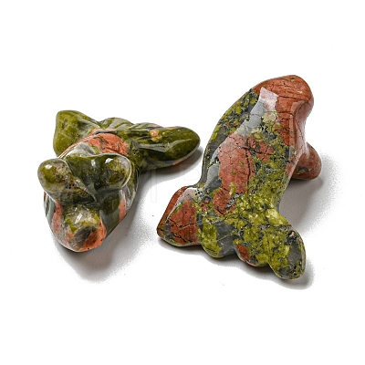 Natural Unakite Carved Healing Goldfish Figurines DJEW-D012-08H-1