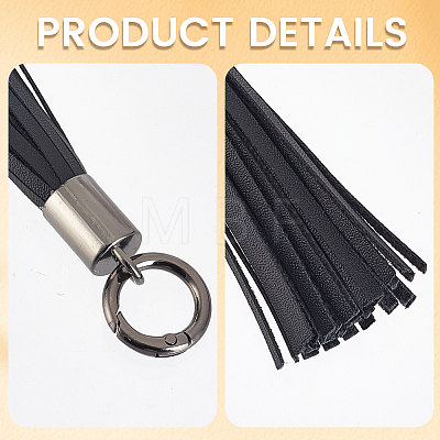 2Pcs Imitation Leather Tassel Pendant Decorations AJEW-CL0005-10C-1
