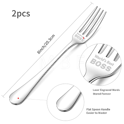 Globleland 1 Set 2Pcs 304 Stainless Steel Fork AJEW-GL0001-19-060-1