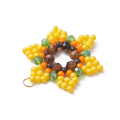 Glass Seed Beaded Pendants PALLOY-MZ01241-01-1