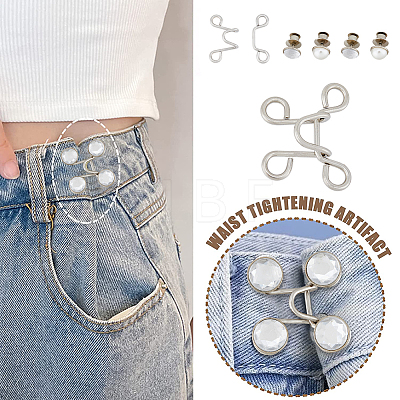 6 Sets 4 Style Adjustable Waist Extender Buckle for Jeans DIY-FH0005-08-1
