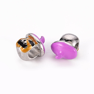 Autumn Theme Alloy Enamel European Beads MPDL-N040-005-RS-1