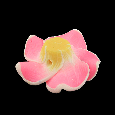 Handmade Polymer Clay 3D Flower Plumeria Beads CLAY-Q192-15mm-11-1