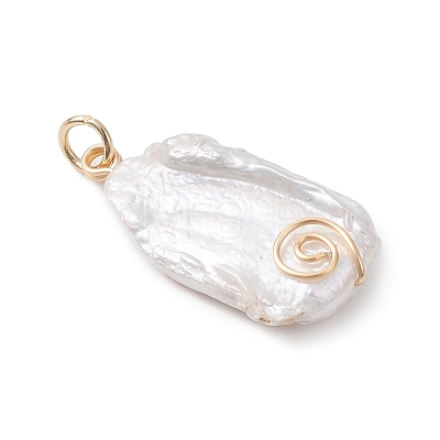 Natural Keshi Pearl Pendants PALLOY-JF04812-01-1