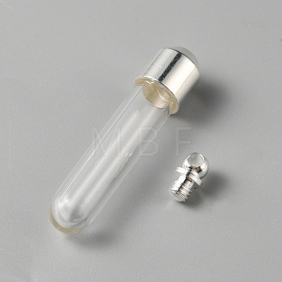 Clear Glass Tube Wish Bottle Pendants FIND-WH0002-46A-1
