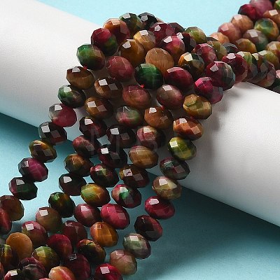 Natural Rainbow Tiger Eye Beads Strands G-NH0002-D03-03-1