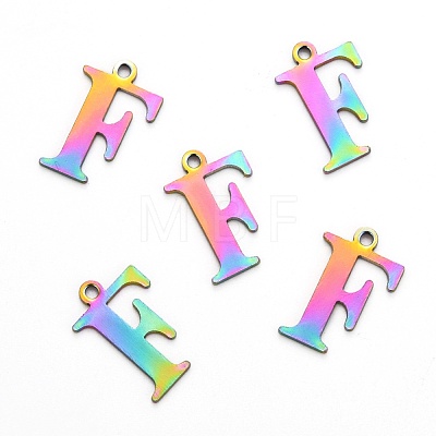 Ion Plating(IP) 304 Stainless Steel Alphabet Charms STAS-H122-F-M-1