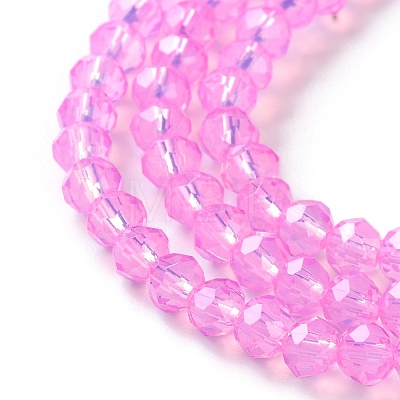 Baking Painted Transparent Glass Beads Strands DGLA-A034-J4MM-D05-1