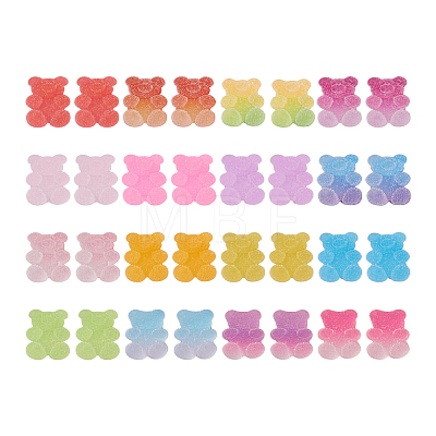 160Pcs 16 Style Opaque Flatback Resin Cabochons RESI-TA0001-34-1