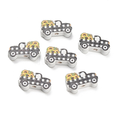 Printed Wood Beads WOOD-D289-02I-1