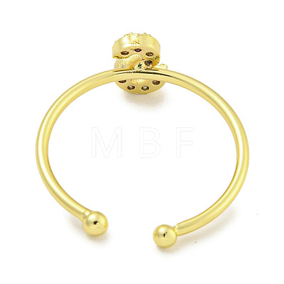 Rack Plating Brass Open Cuff Rings for Women RJEW-F162-02G-S-1