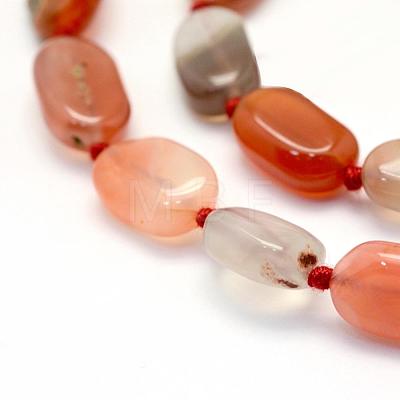 Natural South Red Agate Beads Strands G-E395-07B-1