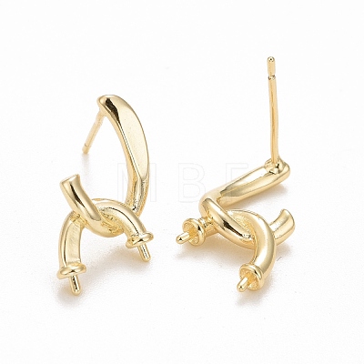 Rack Plating Brass Earring Findings KK-C237-08G-1