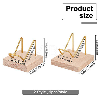 Fingerinspire 2Pcs 2 Style Brass Crystal Mineral Display Easels ODIS-FG0001-47-1