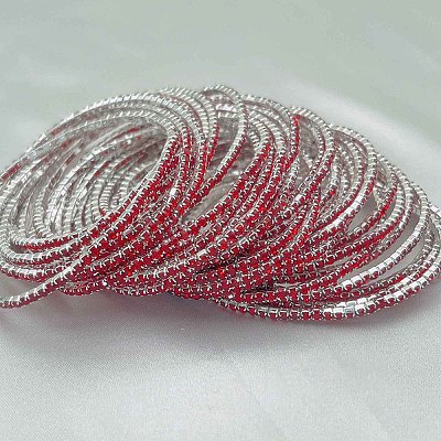 Brass Rhinestone Tennis Bracelets WG6EB7A-16-1