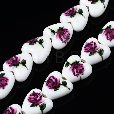 Handmade Porcelain Ceramic Beads Strands PORC-S502-045D-1