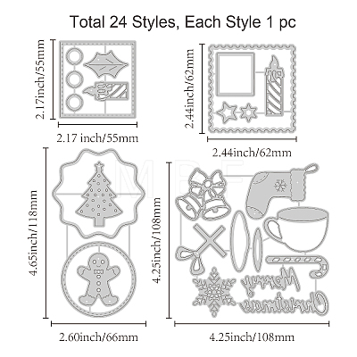 Christmas Theme Carbon Steel Cutting Dies Stencils DIY-WH0309-1212-1