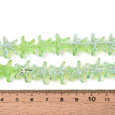 Baking Paint Electroplate Transparent Glass Beads Strands EGLA-N017-07-A01-1