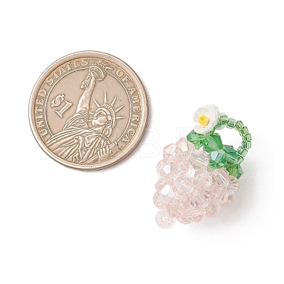 Glass Seed Beaded Pendants PALLOY-MZ01238-1