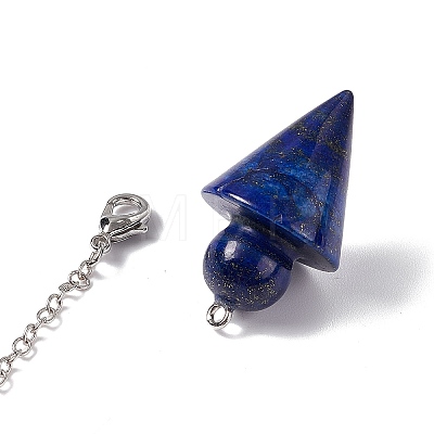 Mixed Gemstone Cone Dowsing Pendulum Pendants G-G983-04P-1