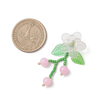 Glass Beaded Pendants PALLOY-MZ01156-01-1