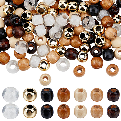 140Pcs 7 Styles Resin & Wood & ABS Plastic European Beads Sets OPDL-ME0001-02-1