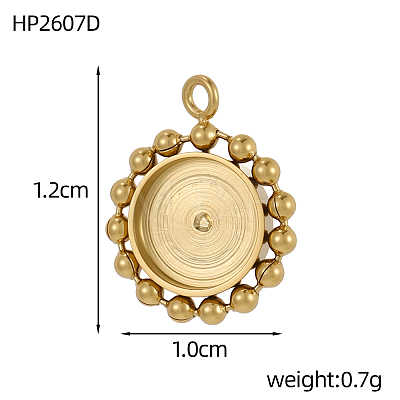 304 Stainless Steel Pendant Cabochon Settings STAS-OY009-05G-1