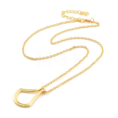 Minimalist Open Teardrop Alloy Pendant Necklace for Women NJEW-I113-01G-1