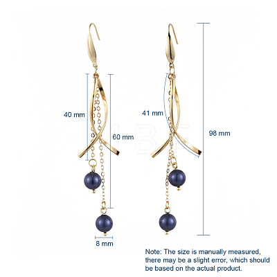 Shell Pearl Dangle Earrings EJEW-JE03905-1