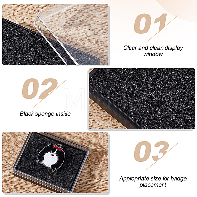 Plastic Badge Storage Box CON-WH0086-121D-1