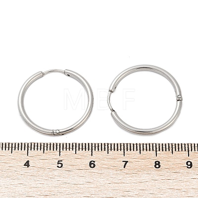 Tarnish Resistant 304 Stainless Steel Huggie Hoop Earrings EJEW-G272-02-20mm-P-1