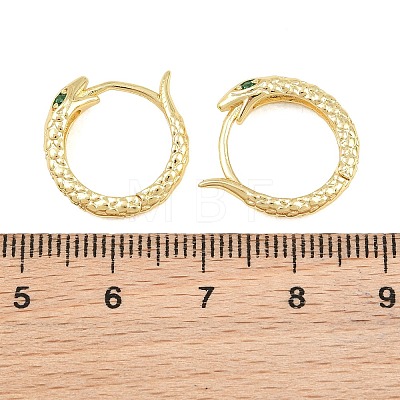 Brass Micro Pave Cubic Zirconia Hoop Earrings KK-CBAD104-04G-B-1