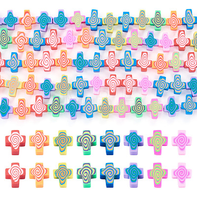 5 Strands Handmade Polymer Clay Beads Strands CLAY-TA0002-13-1