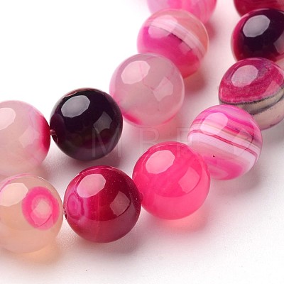 Natural Striped Agate/Banded Agate Beads Strands G-D845-01C-6mm-1