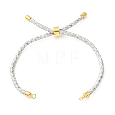 Adjustable Round Braided Microfiber Leather Cord Bracelet Making KK-CBAC260-01G-24-1