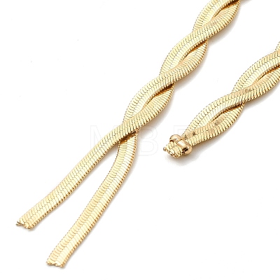 Brass Herringbone Chains Lariat Necklaces NJEW-P289-06G-1