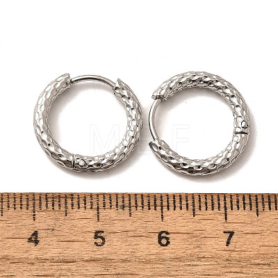 Non-Tarnish 304 Stainless Steel Grooved Hoop Earrings EJEW-M218-01B-P-1