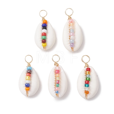 Natural Shell Pendants PALLOY-JF02693-1