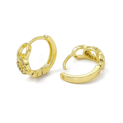 Rack Plating Brass Clear Cubic Zirconia Hoop Earrings for Women EJEW-M213-32G-1
