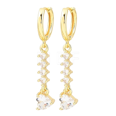 Brass Micro Pave Cubic Zirconia Hoop Dangle Earrings KK-CBA8324-07G-02-1