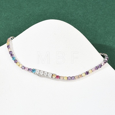 925 Sterling Silver Micro Pave Cubic Zirconia Tennis Bracelets for Women BJEW-C117-01B-P01-1