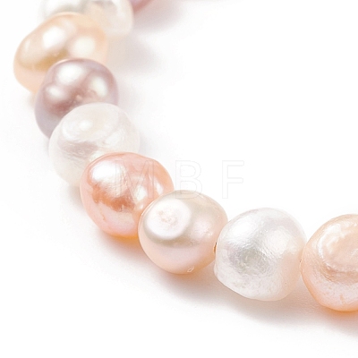 Natural Pearl Beaded Slider Bracelet for Women BJEW-JB08330-02-1