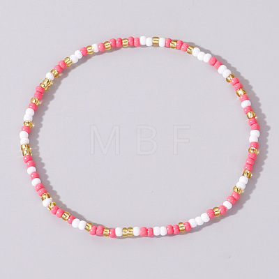 Boho Round Glass Seed Beaded Stretch Bracelets for Women NW8932-6-1