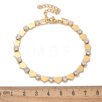 304 Stainless Steel Rhinestone Cup Chain Bracelets for Women BJEW-F488-26F-G-1